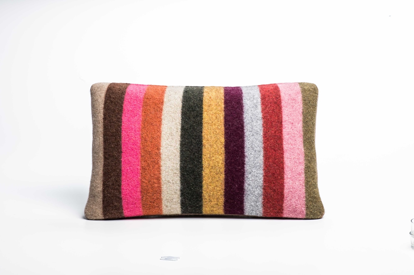 Weewoollies Small Cushion Safflower Wide Stripe (1)