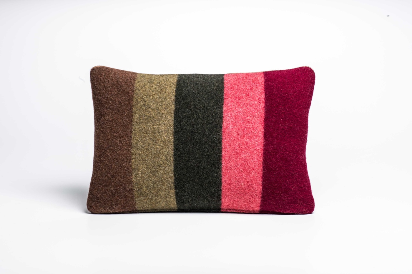 Weewoollies  small cushion camelia wide stripe Weewoollies  small cushion camelia wide stripe