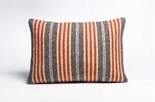 Picture of Large Cushion Safflower Coal Mixed Stripe