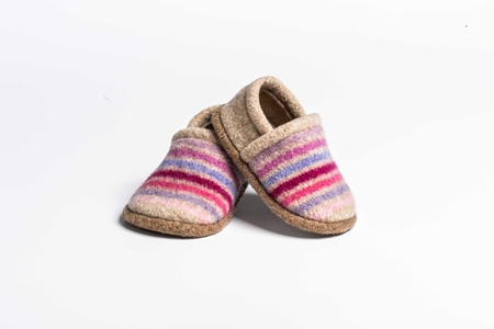 Picture of Baby Shoes Floxglove/Thistle Multi Stripe