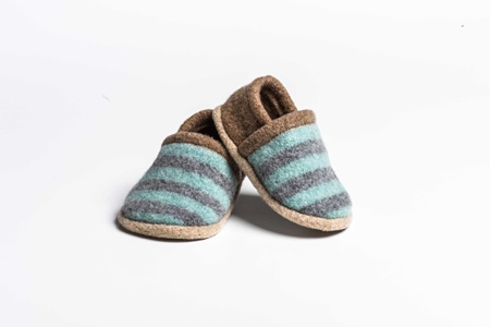 Picture of Baby Shoes Jade/Uniform Two Colour Stripe