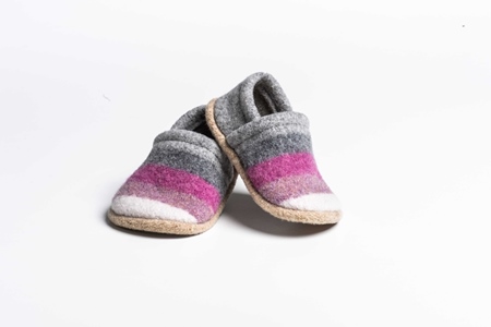 Picture of Baby Shoes Foxglove/Uniform Wide Stripe