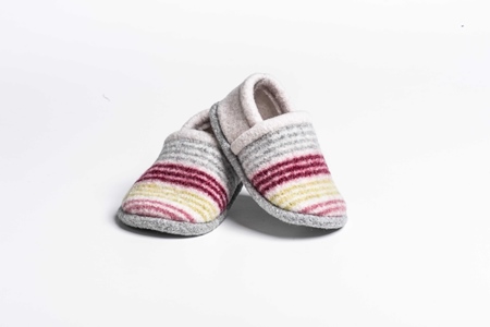 Picture of Baby Shoes Claret/Citrus Mixed Stripe