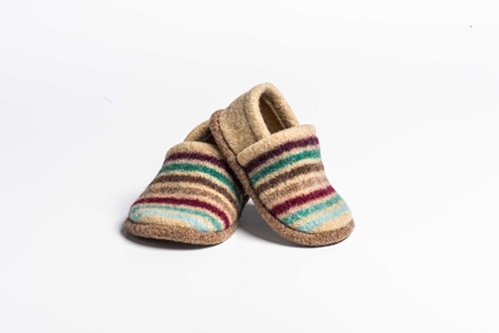 Picture of Baby Shoes Burgandy/Privet Multi Stripe