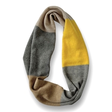 Picture of Colourblock Infinity Scarf Grey Basswood Yellow